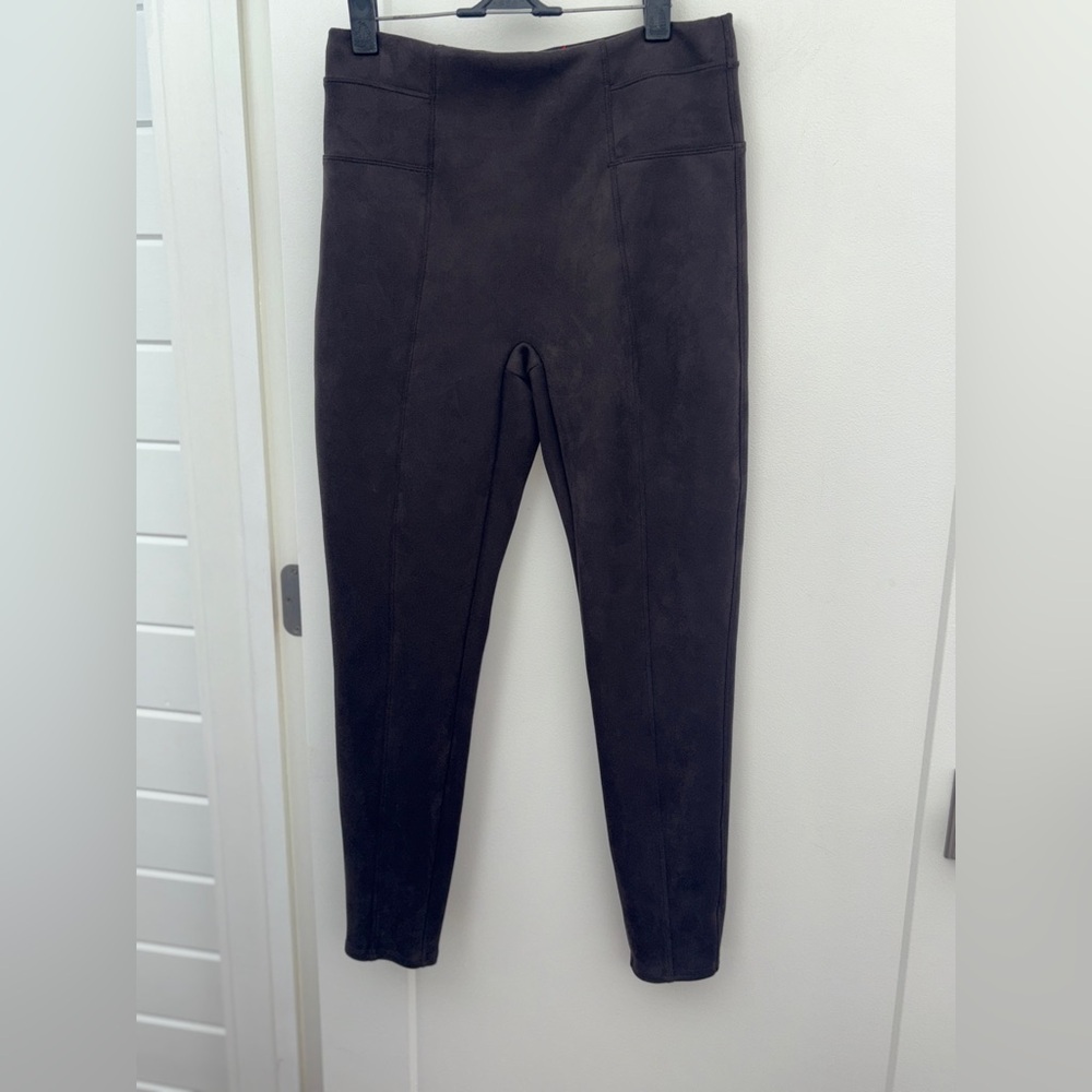 NWOT Spanx faux suede legging sz L chocolate brown 20322R